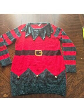 Celebrate Together red elf sweater